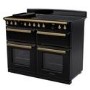 Rangemaster Estel Deluxe 110cm Base Cavity Induction Range Cooker - Gloss Black + Brass