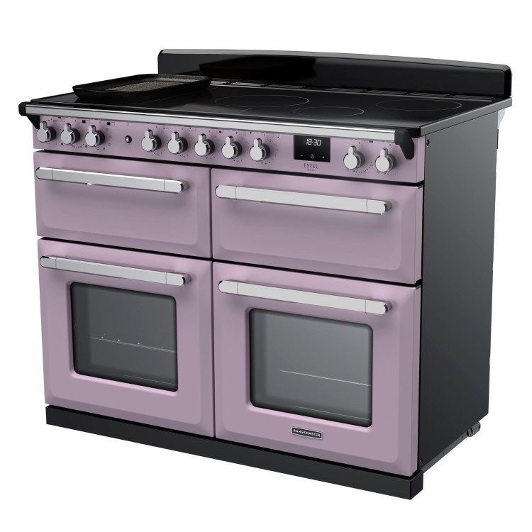 Rangemaster Estel Deluxe 110cm Base Cavity Induction Range Cooker - Heather + Chrome