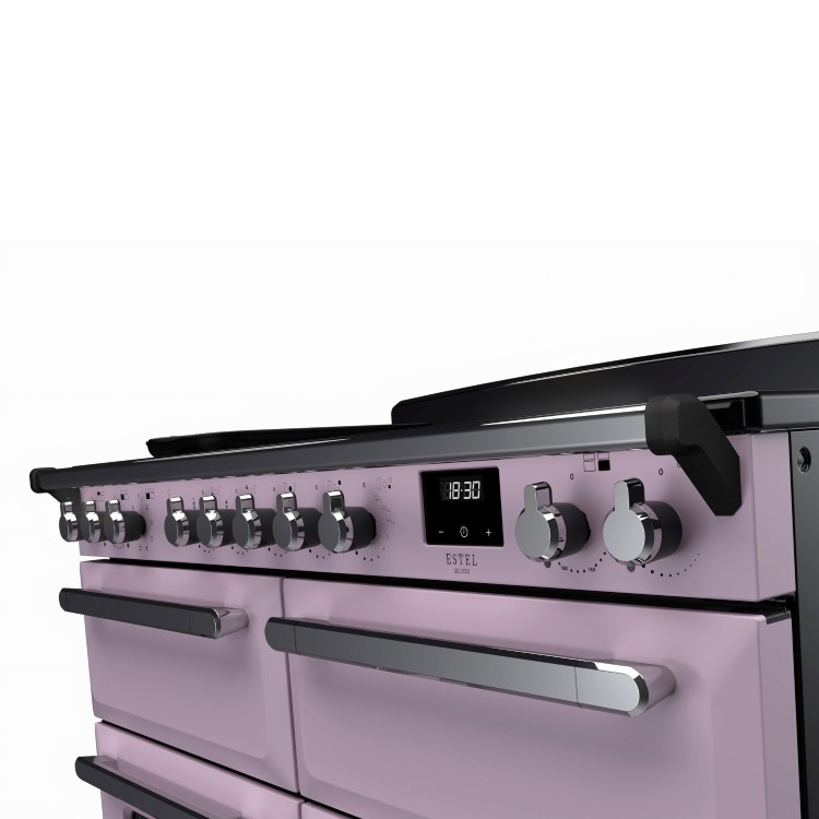 Rangemaster Estel Deluxe 110cm Base Cavity Induction Range Cooker - Heather + Chrome