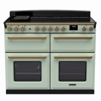 Rangemaster Estel Deluxe 110cm Base Cavity Induction Range Cooker - Mint + Brass