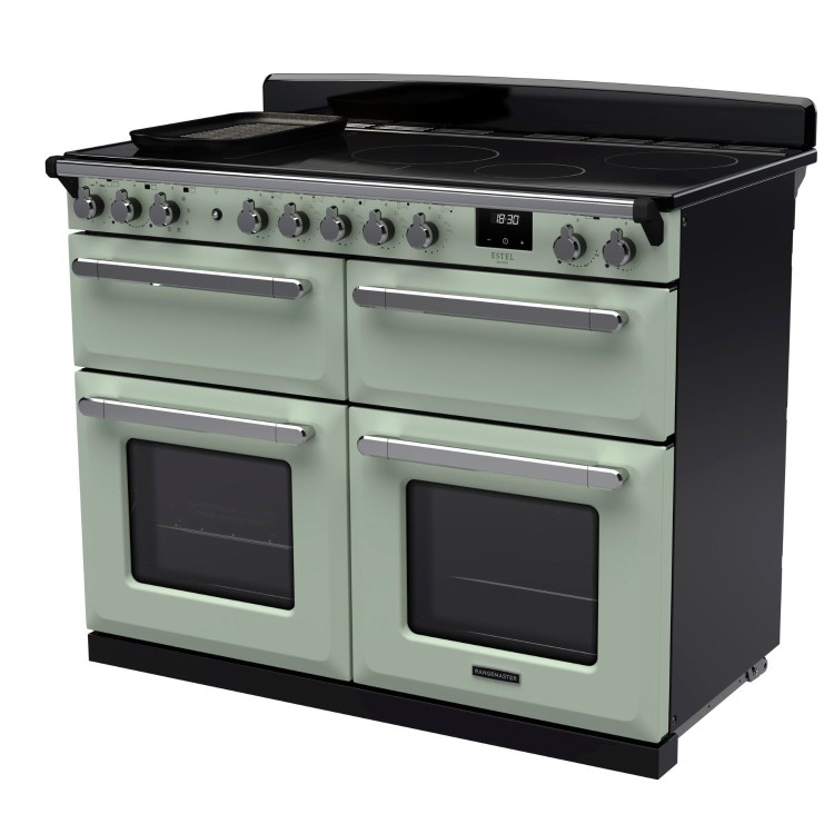 Rangemaster Estel Deluxe 110cm Base Cavity Induction Range Cooker - Mint + Chrome