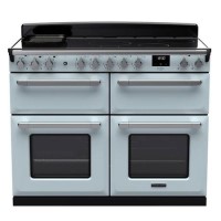 Rangemaster Estel Deluxe 110cm Base Cavity Induction Range Cooker - Misty Blue + Chrome