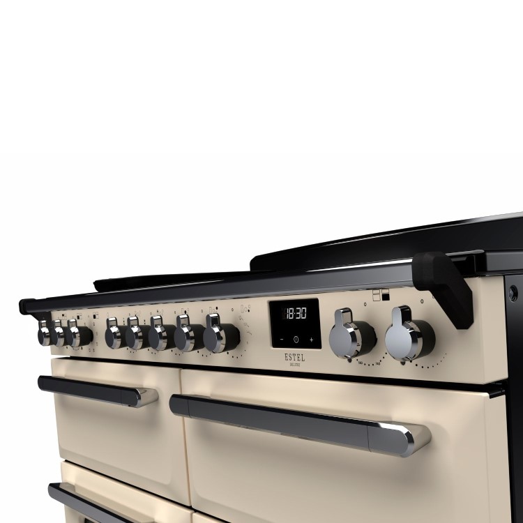 Rangemaster Estel Deluxe 110cm Base Cavity Induction Range Cooker - Pale Cream + Chrome