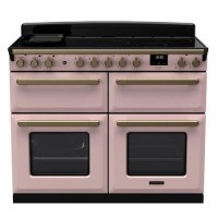 Rangemaster Estel Deluxe 110cm Base Cavity Induction Range Cooker - Pale Pink + Brass