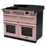 Rangemaster Estel Deluxe 110cm Base Cavity Induction Range Cooker - Pale Pink + Brass