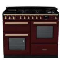 Rangemaster Estel Deluxe 110cm Dual Fuel Range Cooker - Bordeaux + Brass