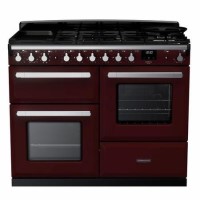 Rangemaster Estel Deluxe 110cm Dual Fuel Range Cooker - Bordeaux + Chrome