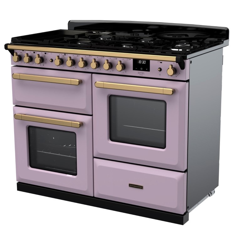 Rangemaster Estel Deluxe 110cm Dual Fuel Range Cooker - Heather + Brass