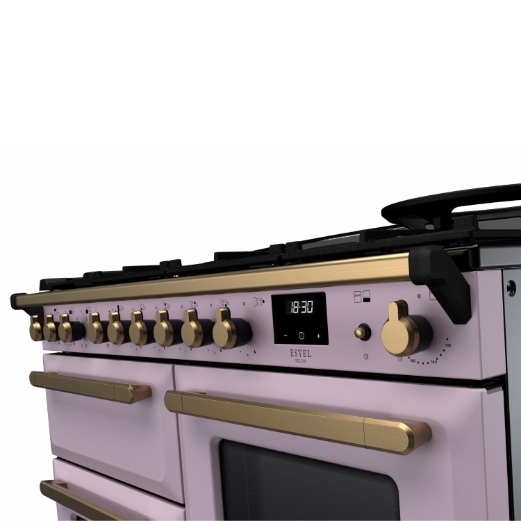 Rangemaster Estel Deluxe 110cm Dual Fuel Range Cooker - Heather + Brass