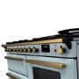 Rangemaster Estel Deluxe 110cm Dual Fuel Range Cooker - Misty Blue + Brass