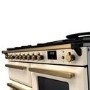 Rangemaster Estel Deluxe 110cm Dual Fuel Range Cooker - Pale Cream + Brass