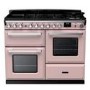 Rangemaster Estel Deluxe 110cm Dual Fuel Range Cooker - Pale Pink + Chrome