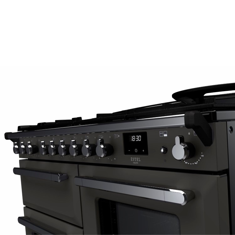 Rangemaster Estel Deluxe 110cm Dual Fuel Range Cooker - Slate + Chrome