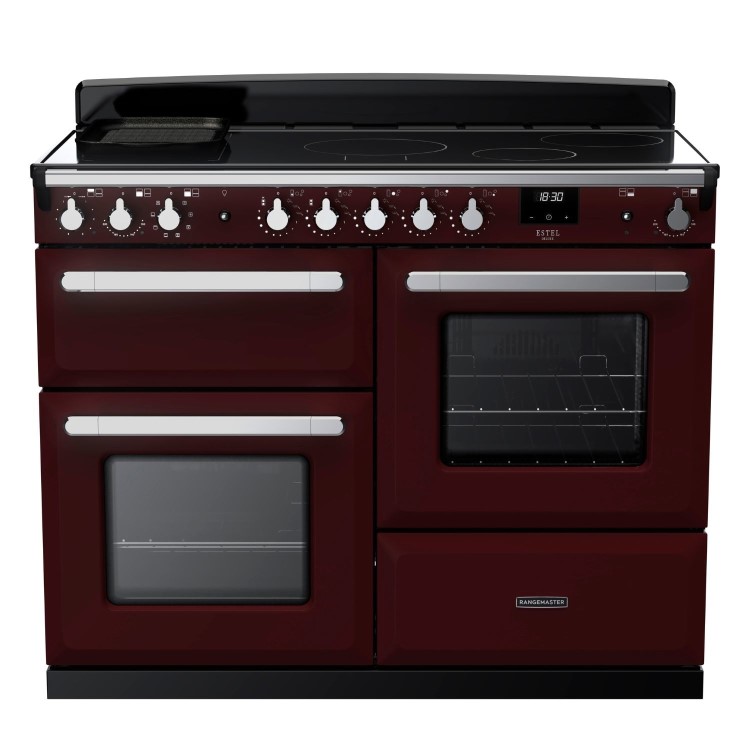 Rangemaster Estel Deluxe 110cm Induction Range Cooker - Bordeaux + Chrome