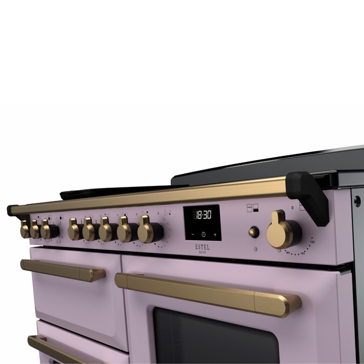 Rangemaster Estel Deluxe 110cm Induction Range Cooker - Heather + Brass