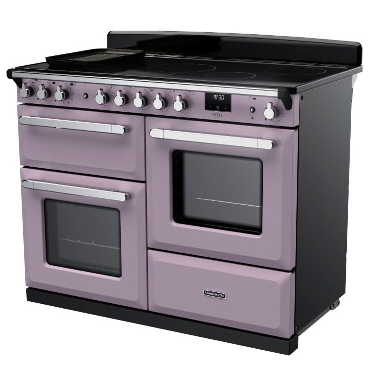 Rangemaster Estel Deluxe 110cm Induction Range Cooker - Heather + Chrome