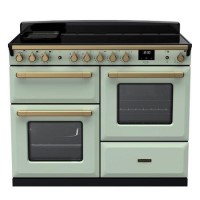 Rangemaster Estel Deluxe 110cm Induction Range Cooker - Mint + Brass