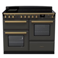 Rangemaster Estel Deluxe 110cm Induction Range Cooker - Slate + Brass