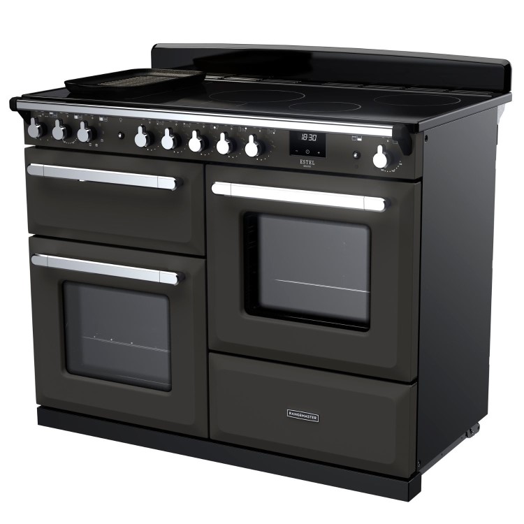 Rangemaster Estel Deluxe 110cm Induction Range Cooker - Slate + Chrome