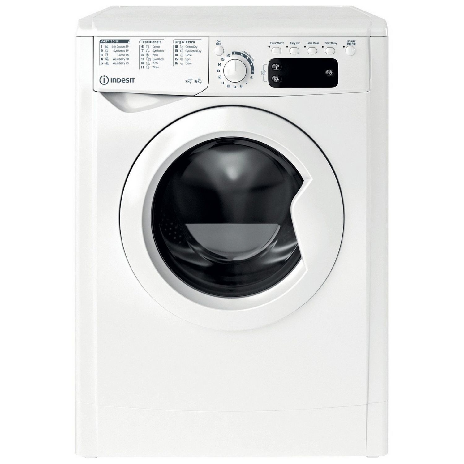 Photos - Washing Machine Indesit EWDE761483WUK 7kg Wash 6kg Dry 1400rpm Washer Dryer - White 