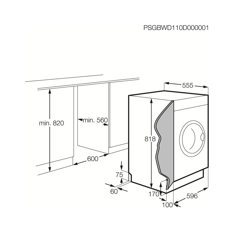 Electrolux EWG127410W 7kg 1200 Spin Integrated Washing Machine