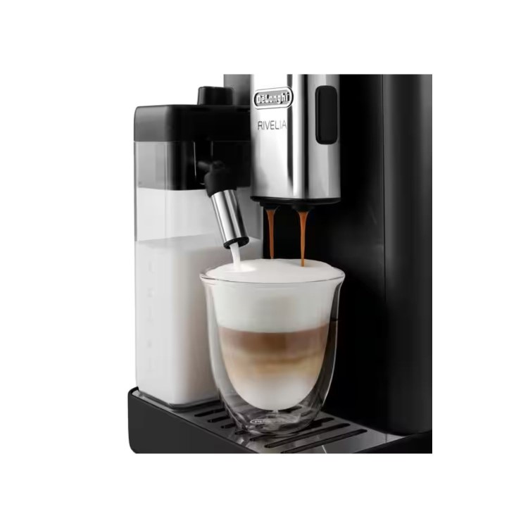 Delonghi Rivelia Fully Automatic Bean to Cup Freestanding Coffee Machine with Milk Frother - Black