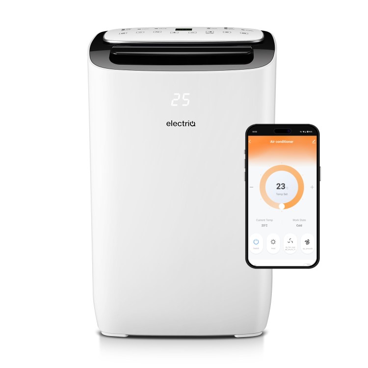 electriQ EcoSilent 10500 BTU Smart Portable Air Conditioner with Air Purifier and Heat Pump 