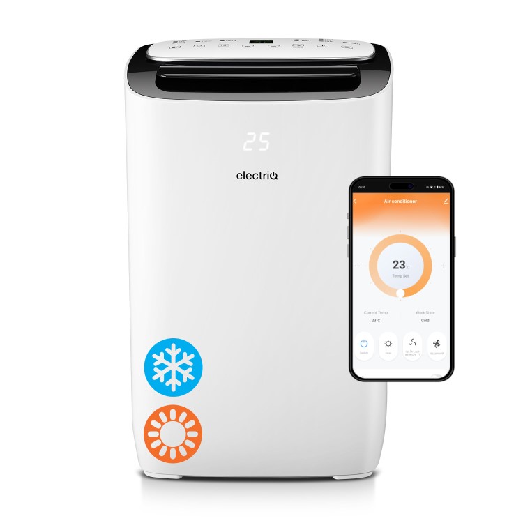 electriQ EcoSilent 10500 BTU Smart Portable Air Conditioner with Air Purifier and Heat Pump 