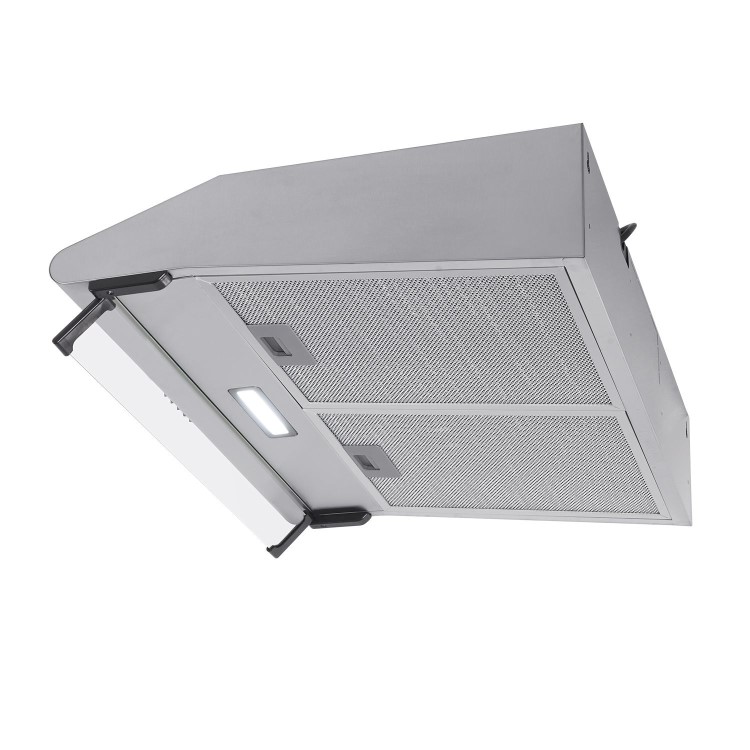 electriQ 60cm Top & Rear Venting Visor Cooker Hood - Stainless Steel