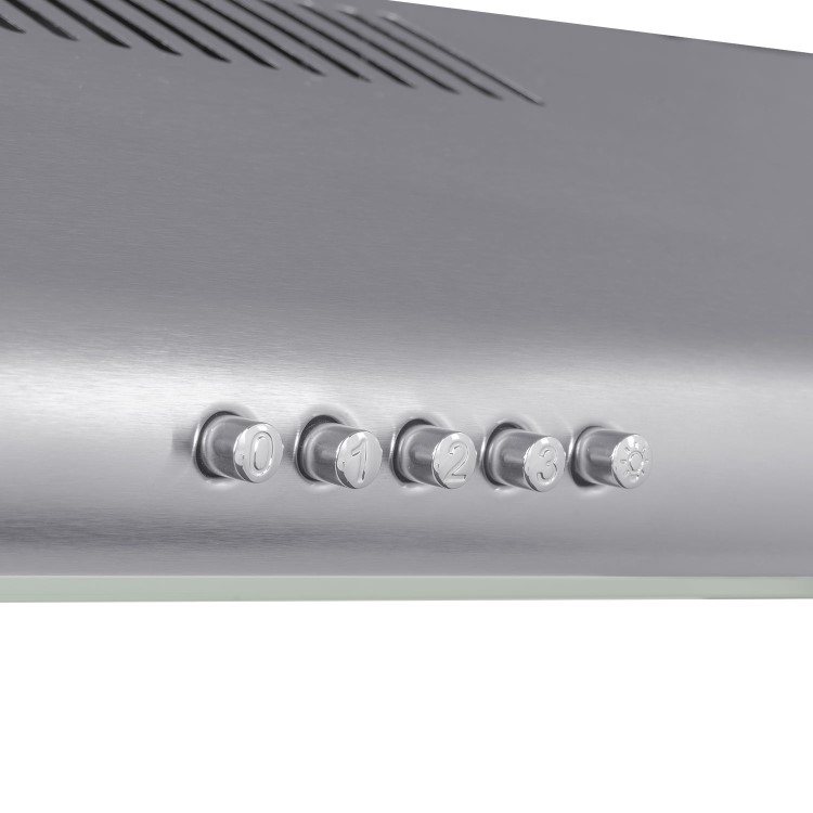 electriQ 60cm Top & Rear Venting Visor Cooker Hood - Stainless Steel