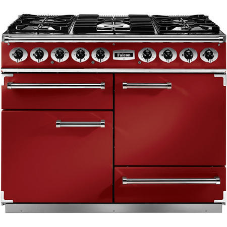 Falcon Deluxe 110cm Dual Fuel Range Cooker - Cherry Red