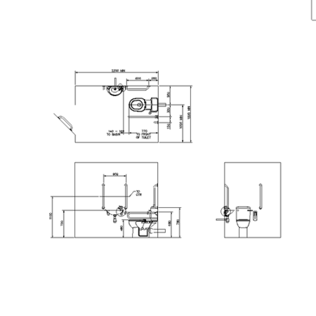 Close coupled Doc M toilet pack stainless steel concealed fixings grey