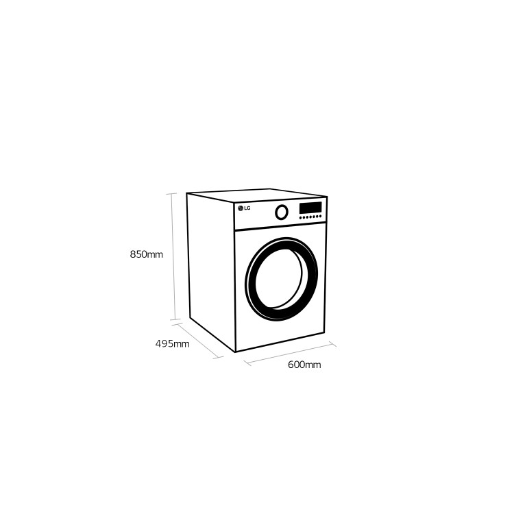 LG 8.5kg 1200rpm Freestanding Washing Machine - White