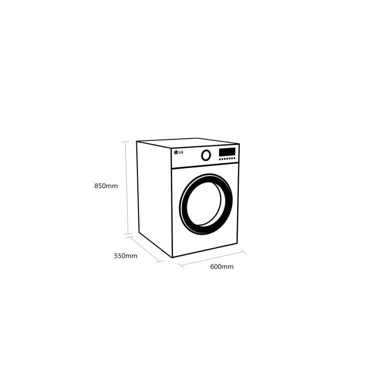 LG V7 TurboWash 9kg 1400rpm Freestanding Washing Machine - Graphite