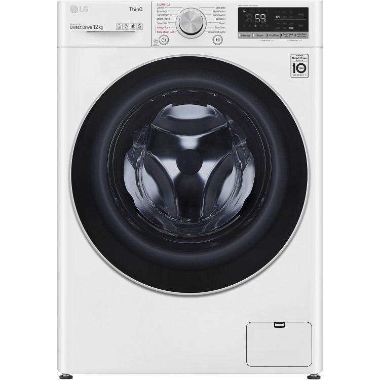 LG V7 TurboWash 12kg Freestanding Washing Machine With Steam - White