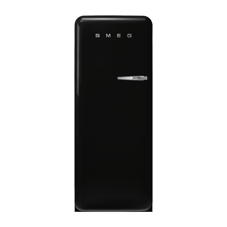 Smeg 270 Litre Fifities Style Left Hand Hinge Freestanding Fridge With Ice Box - Black