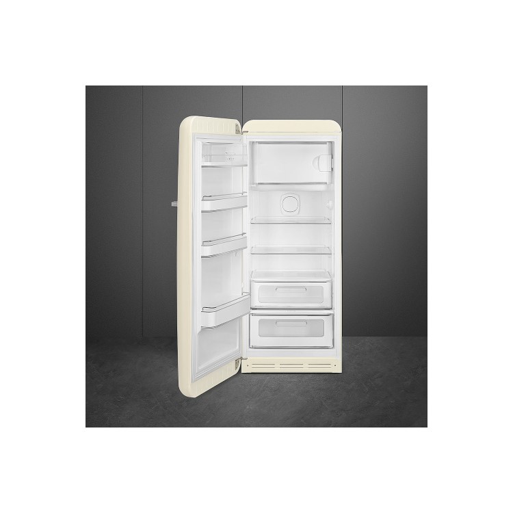 Smeg 270 Litre Fifities Style Left Hand Hinge Freestanding Fridge With Ice Box - Cream