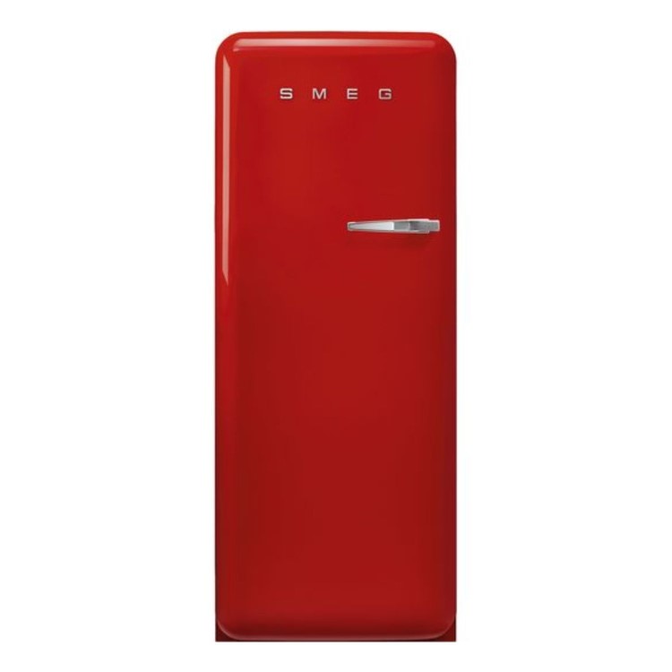 Smeg 270 Litre Fifities Style Left Hand Hinge Freestanding Fridge With Ice Box - Red