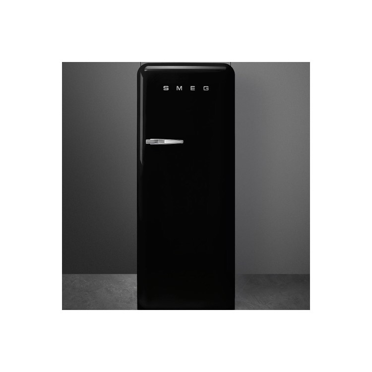 Smeg 270 Litre Fifities Style Right Hand Hinge Freestanding Fridge With Ice Box - Black