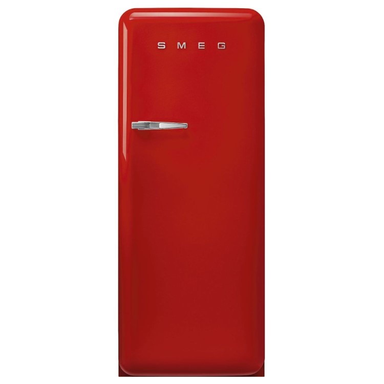 Smeg 270 Litre Fifities Style Right Hand Hinge Freestanding Fridge With Ice Box - Red