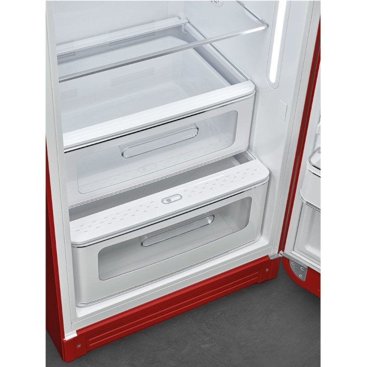 Smeg 270 Litre Fifities Style Right Hand Hinge Freestanding Fridge With Ice Box - Red