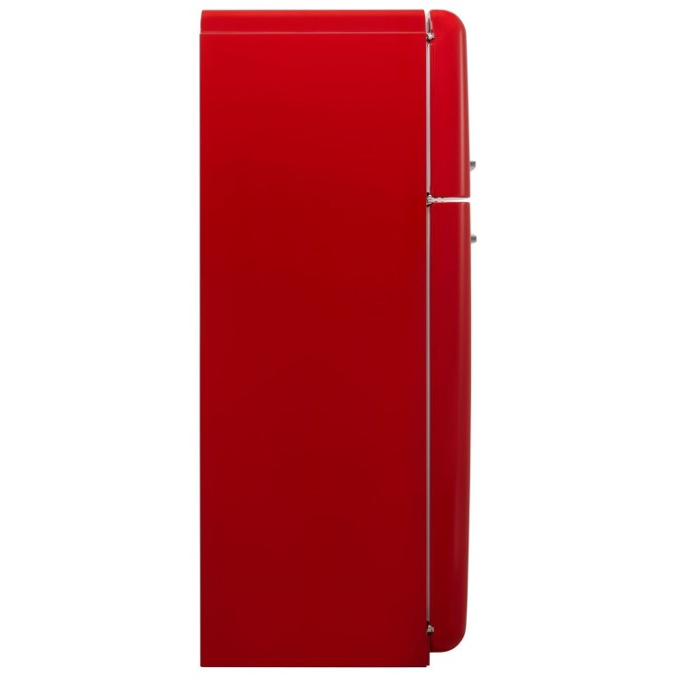 Smeg 294 Litre Fifties Style Left Hand Hinge Top Mount Fridge Freezer - Red