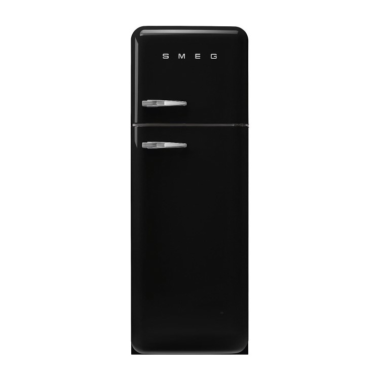 Smeg 294 Litre Fifties Style Right Hand Hinge Top Mount Fridge Freezer - Black