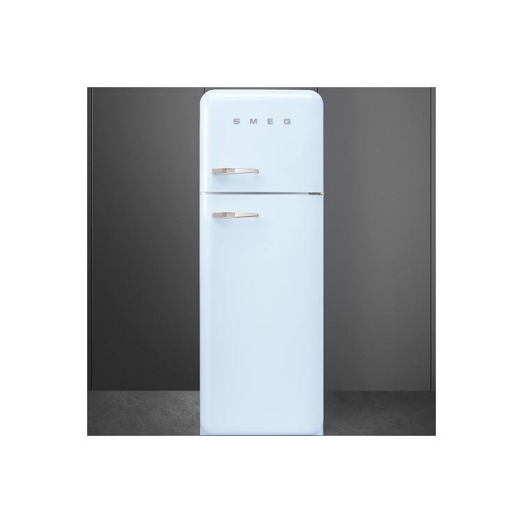 Smeg FAB30RFA Fifties Style Right Hand Hinge Top Mount Freestanding Fridge Freezer - Pastel Blue