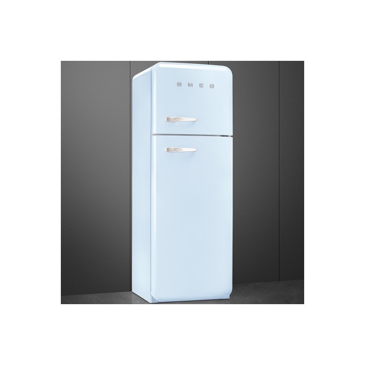 Smeg FAB30RFA Fifties Style Right Hand Hinge Top Mount Freestanding Fridge Freezer - Pastel Blue