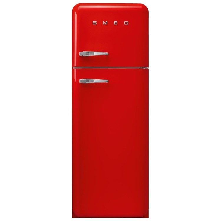 Smeg 294 Litre Fifties Style Right Hand Hinge Top Mount Fridge Freezer - Red