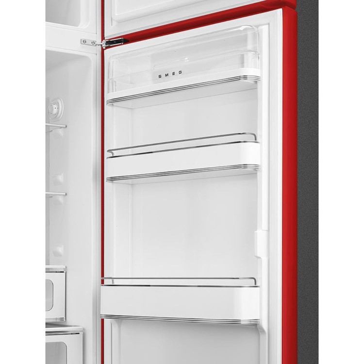 Smeg 294 Litre Fifties Style Right Hand Hinge Top Mount Fridge Freezer - Red