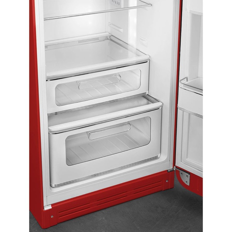 Smeg 294 Litre Fifties Style Right Hand Hinge Top Mount Fridge Freezer - Red