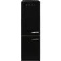 Smeg 331 Litre Fifties Style Left Hand Hinge 60/40 Freestanding Fridge Freezer - Black