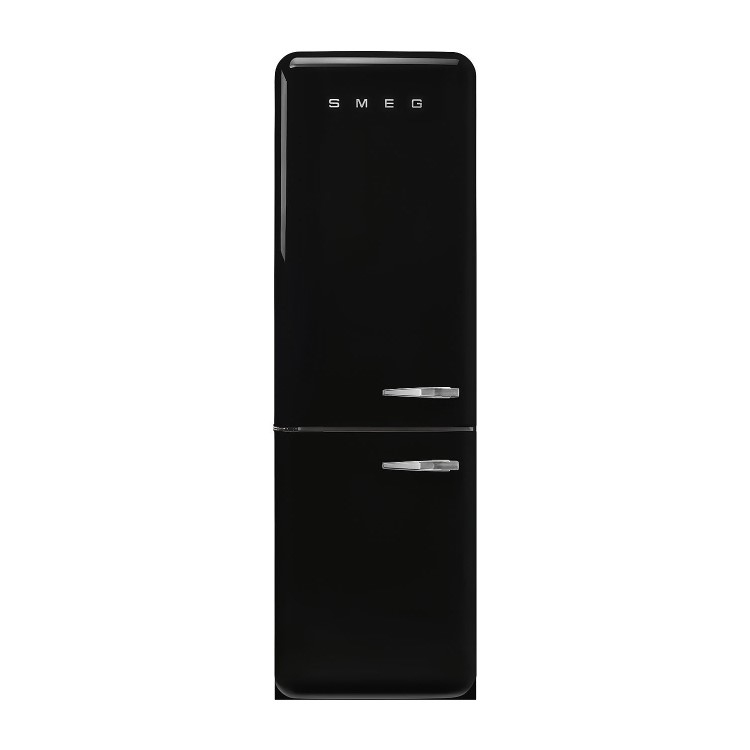 Smeg 331 Litre Fifties Style Left Hand Hinge 60/40 Freestanding Fridge Freezer - Black